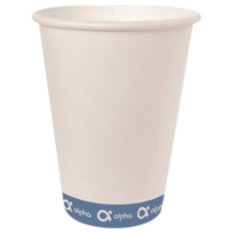 Kubek papierowy 200ml Alpha Plastic Free bia 50szt | 16254