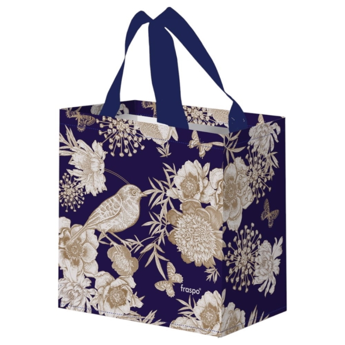 Torba na zakupy 10L 25x15x27cm Ptaszki granatowa 1szt