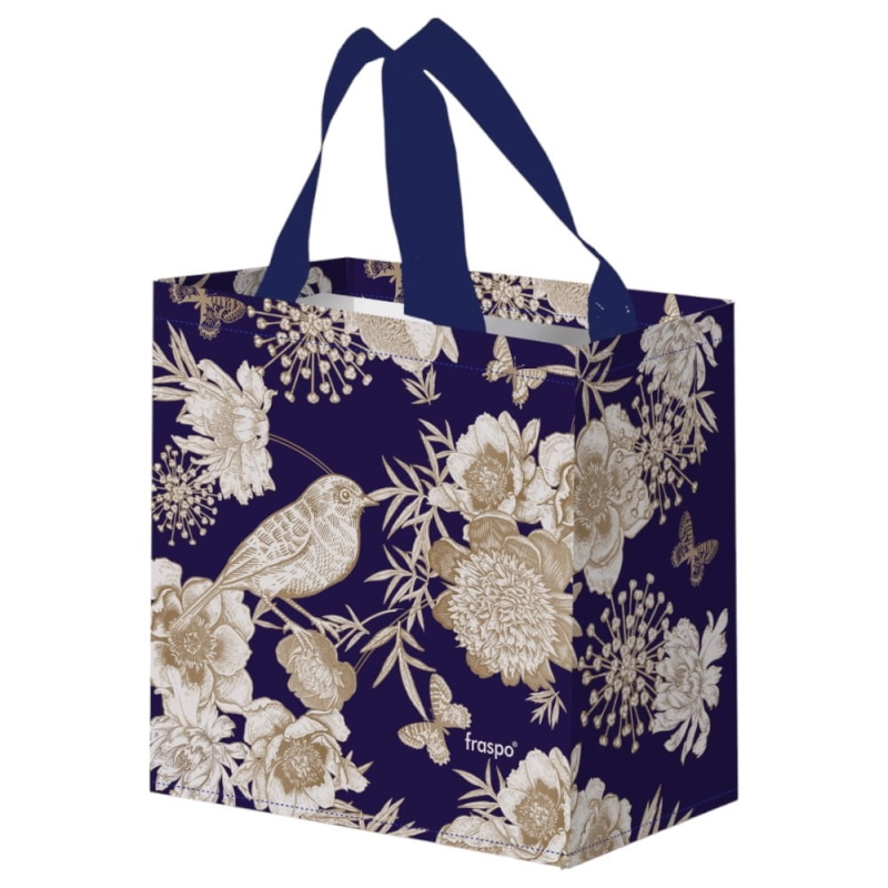 Torba na zakupy 10L 25x15x27cm Ptaszki granatowa 1szt