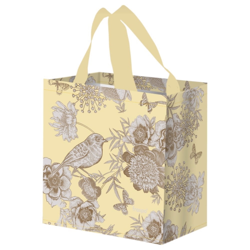 Torba na zakupy 10L 25x15x27cm Ptaszki kremowa 1szt