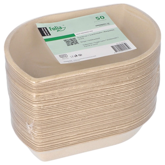 Tacka trzcina cukrowa 21x14x3,6cm pulpa 50szt Papstar