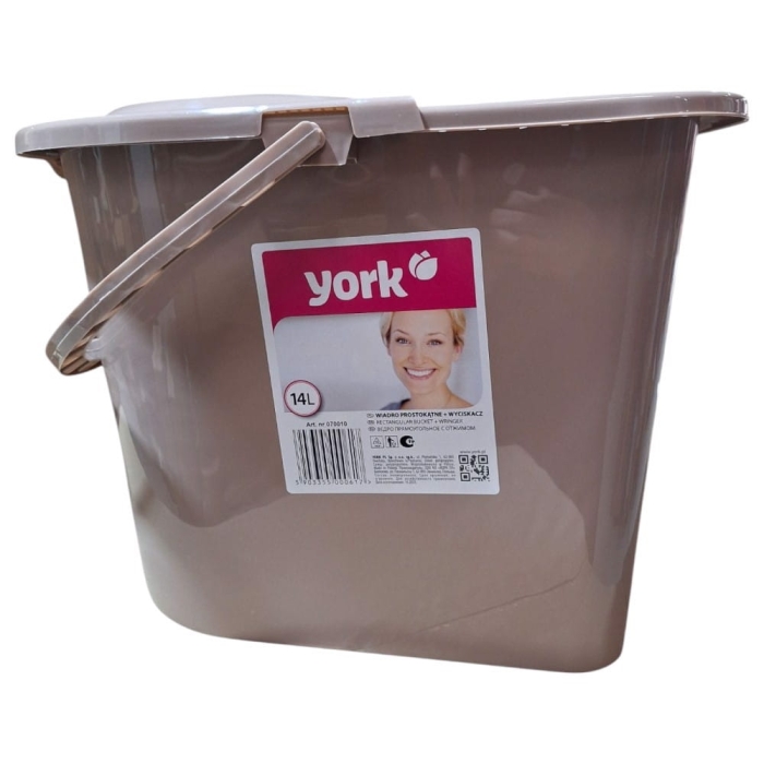 Wiadro z wyciskaczem 14 litrów beżowe York