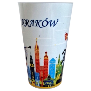 Kubek 400 ml wielokrotnego użytku PP nadruk Kraków
