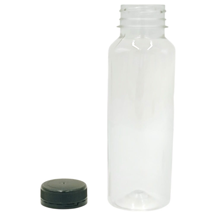 Enjoy Butelka rPET 300ml kwadratowa z czarną nakrętką