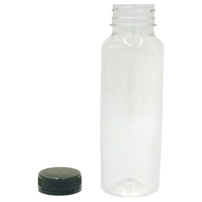 Enjoy Butelka rPET 300ml kwadratowa z czarną nakrętką