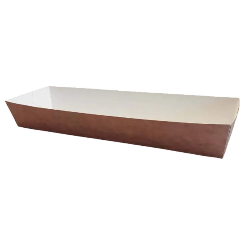 Tacka na frytki 27x6,5x4cm kraft-biała 100szt ABC-Pak