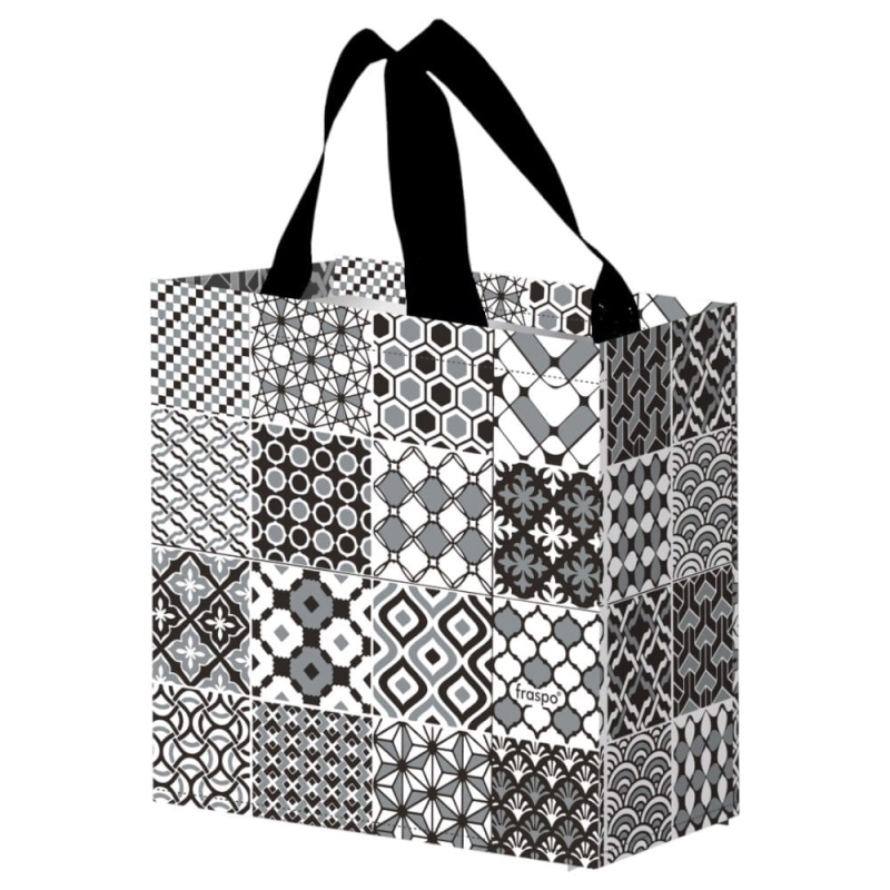 Torba na zakupy 10L 25x15x27 Dekor Mozaika 1szt czarna