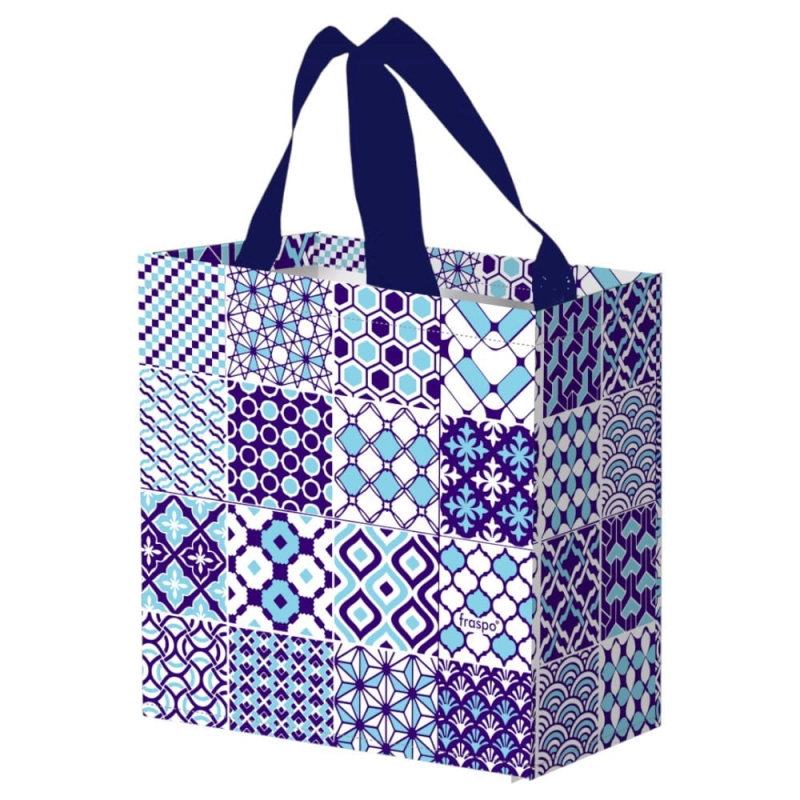 Torba na zakupy 10L 25x15x27 Dekor Mozaika 1szt granatowa