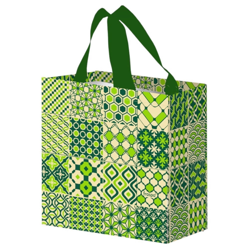Torba na zakupy 10L 25x15x27 Dekor Mozaika 1szt zielona