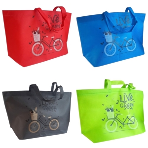Torba na zakupy 35+17x32cm Rower mix