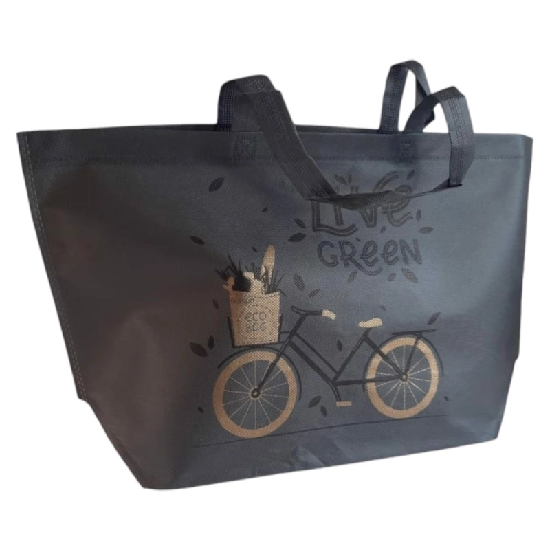 Torba na zakupy 35+17x32cm Rower czarna