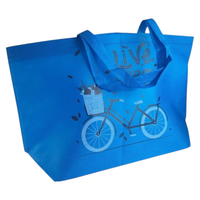 Torba na zakupy 35+17x32cm Rower niebieska