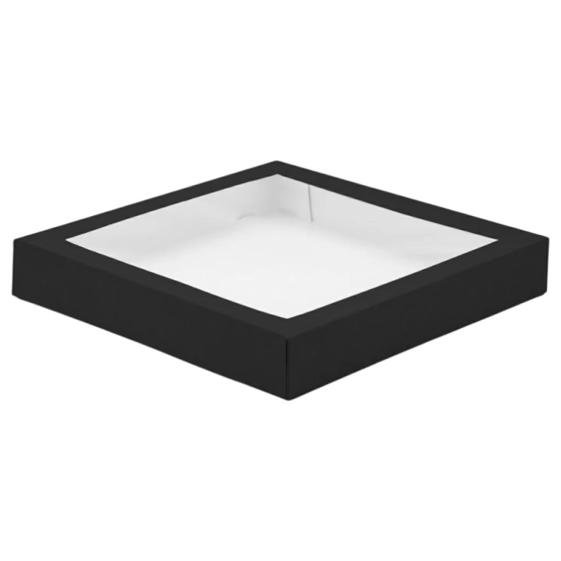 Pudełko sushi papierowe 32x32x5 czarne lakierowane Hersta