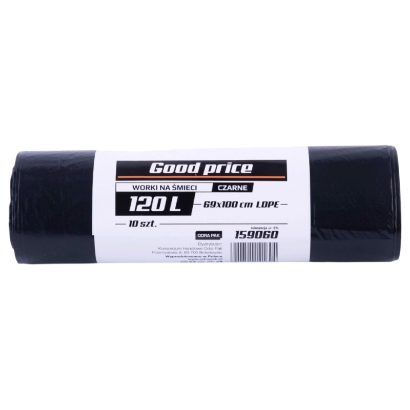 Worki na śmieci LDPE czarne 120L 70x100 cm Good Price