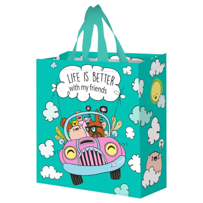 Torba na zakupy 14L 30x14x33 Wesoły Samochodzik 1szt turkusowa
