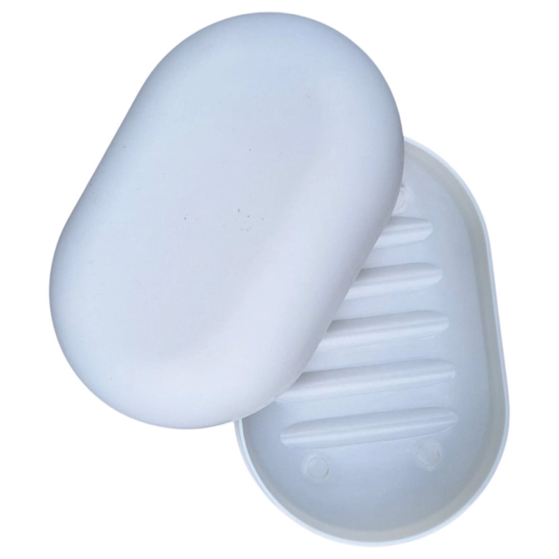 Mydelniczka zamykana pojemnik na mydło etui plastikowa biała_1
