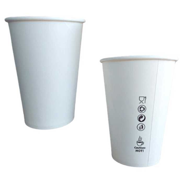 Kubek papierowy biały 300 ml bez plastiku plastic free