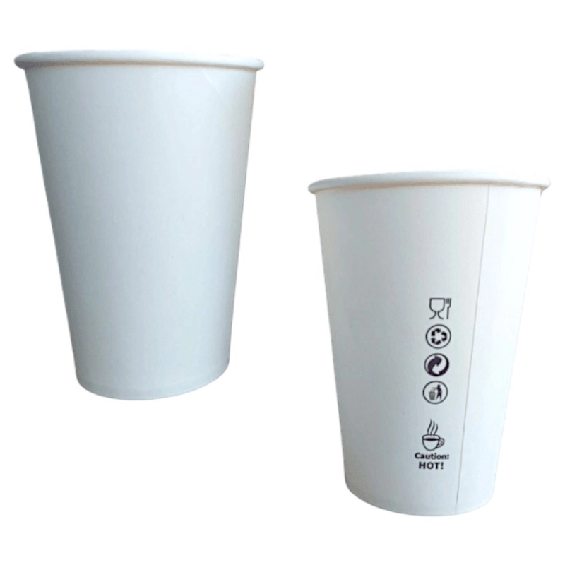 Kubek papierowy biały 300 ml bez plastiku plastic free