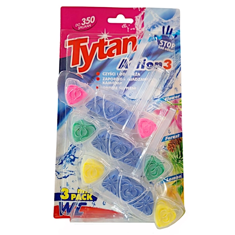 Kostka WC Tytan Action 3 Flower Forest Lemon 3x40g_1