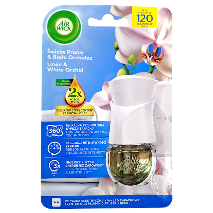 Air Wick elektryczny odświeżacz powietrza Świeże Pranie i Biała Orchidea_1