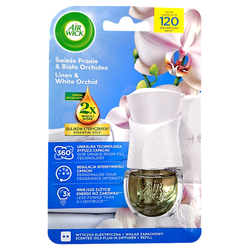 Air Wick elektryczny odświeżacz powietrza Świeże Pranie i Biała Orchidea_1