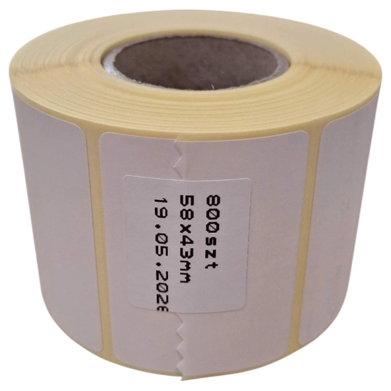 Etykiety samoprzylepne 58x43mm rolka 800 etykiet