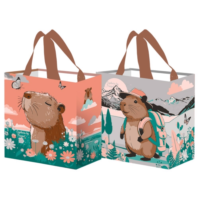 Torba PP 25x15x27cm Kapibara łososiowo-szara 10 litrów Fraspo