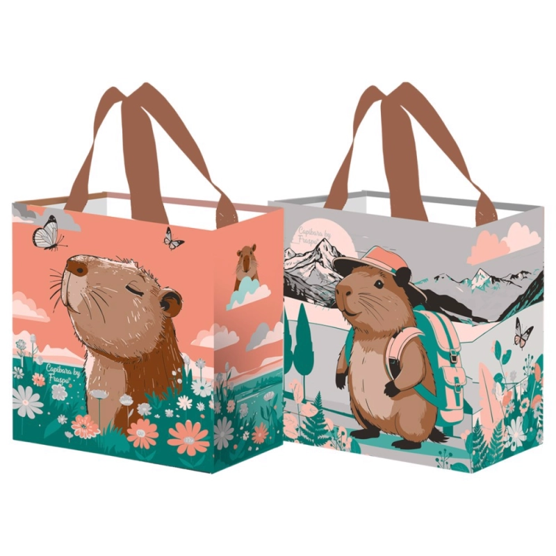 Torba PP 25x15x27cm Kapibara łososiowo-szara 10 litrów Fraspo