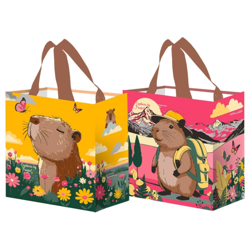Torba PP 25x17x17cm Kapibara żółto-różowa 10 litrów Fraspo
