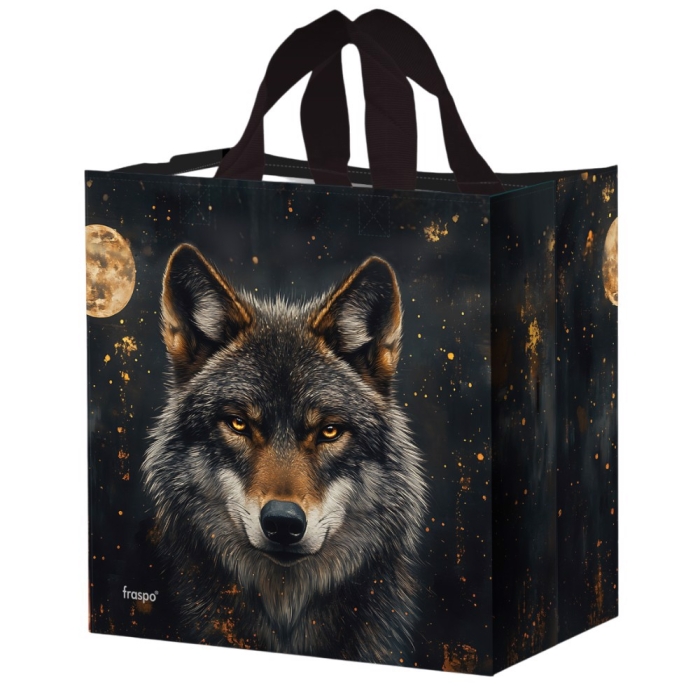 Torba na zakupy 24L 35x20x35cm Wilk czarna 1szt Fraspo