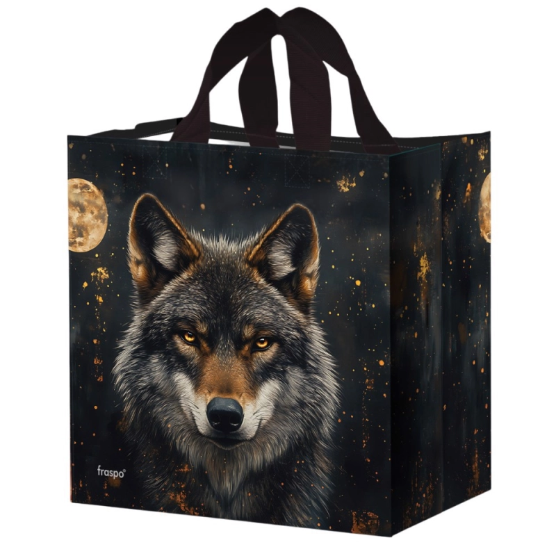 Torba na zakupy 24L 35x20x35cm Wilk czarna 1szt Fraspo