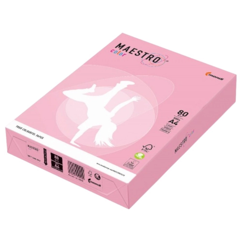 Papier ksero różowy A4 80 g Maestro 1 ryza