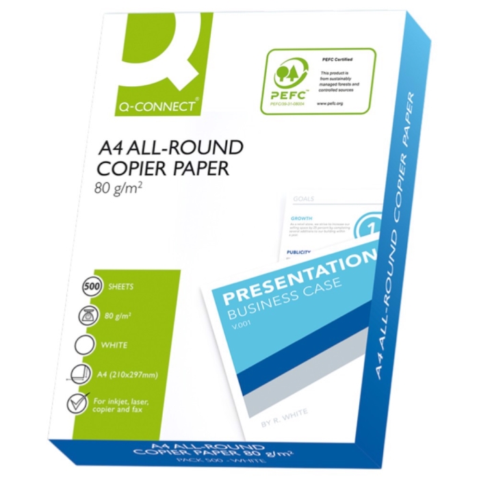 Papier ksero biały A4 80 g 146 CIE Q-Connect 1 ryza