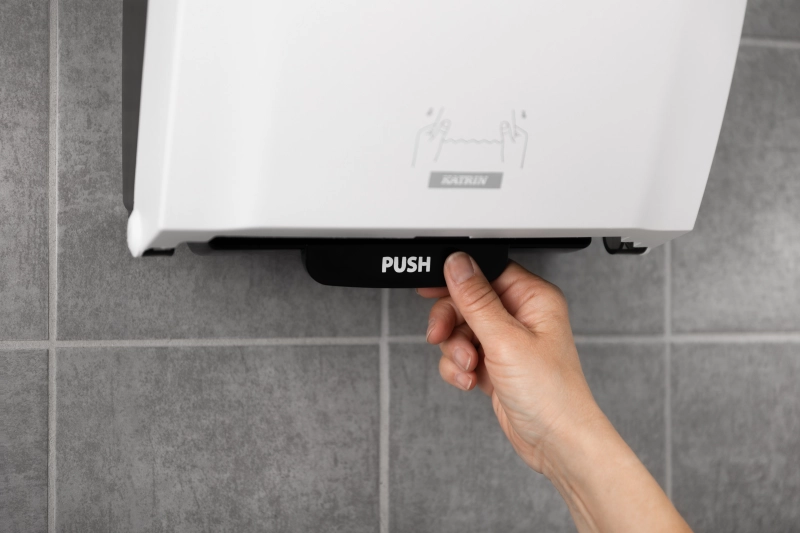 katrin_system_hand_towel_dispenser_white_push_bar_front.jpg