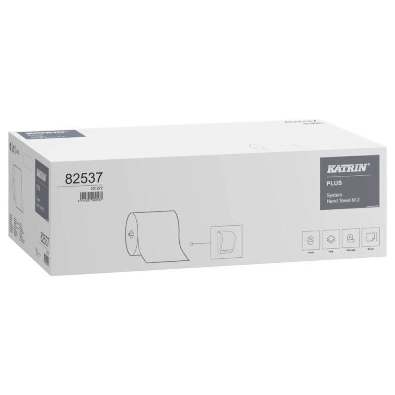 Katrin Plus System M ręcznik papierowy 2-war 160m 6 rolek-karton