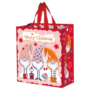 Torba świąteczna Fraspo 14L 30x14x33cm PP Zimowi Pomocnicy czerwona