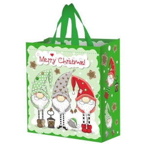 Torba świąteczna Fraspo 14L 30x14x33cm PP Zimowi Pomocnicy zielona