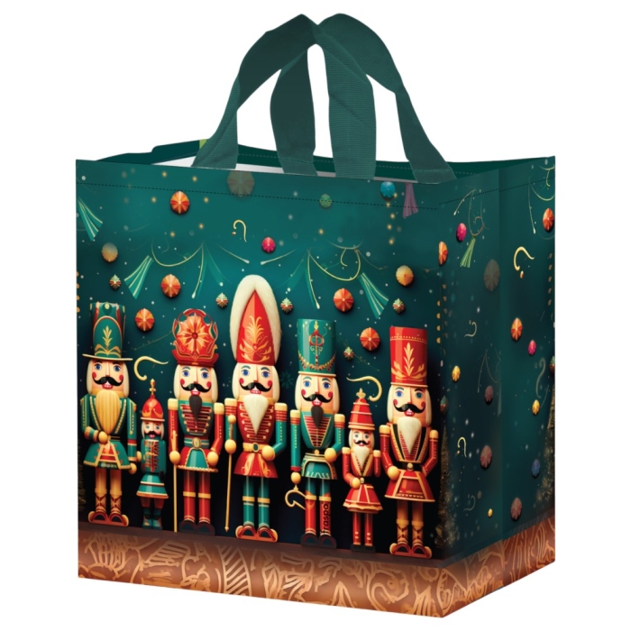 Torba świąteczna Fraspo 24L 35x20x35cm PP Dziadki do orzechów zielona