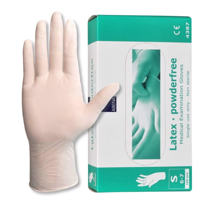 Rękawice lateksowe pudrowane S Abena