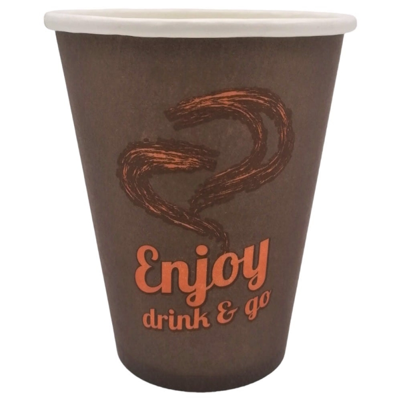 Kubek papierowy 300ml brąz Enjoy Drink&amp;Go 50szt $ (opłata SUP)