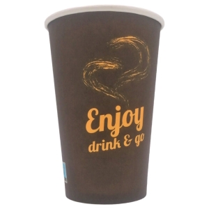 Kubek papierowy 400ml brąz Enjoy Drink&amp;Go 50szt $ (opłata SUP)