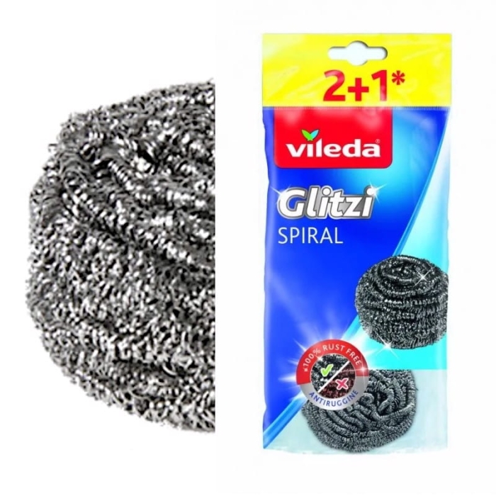 Zmywak Vileda stalowy Glitzi Spiral INOX 3 szt.