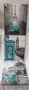 Paris Decor Wall Art do sypialni 30 x 40 cm 3 szt.