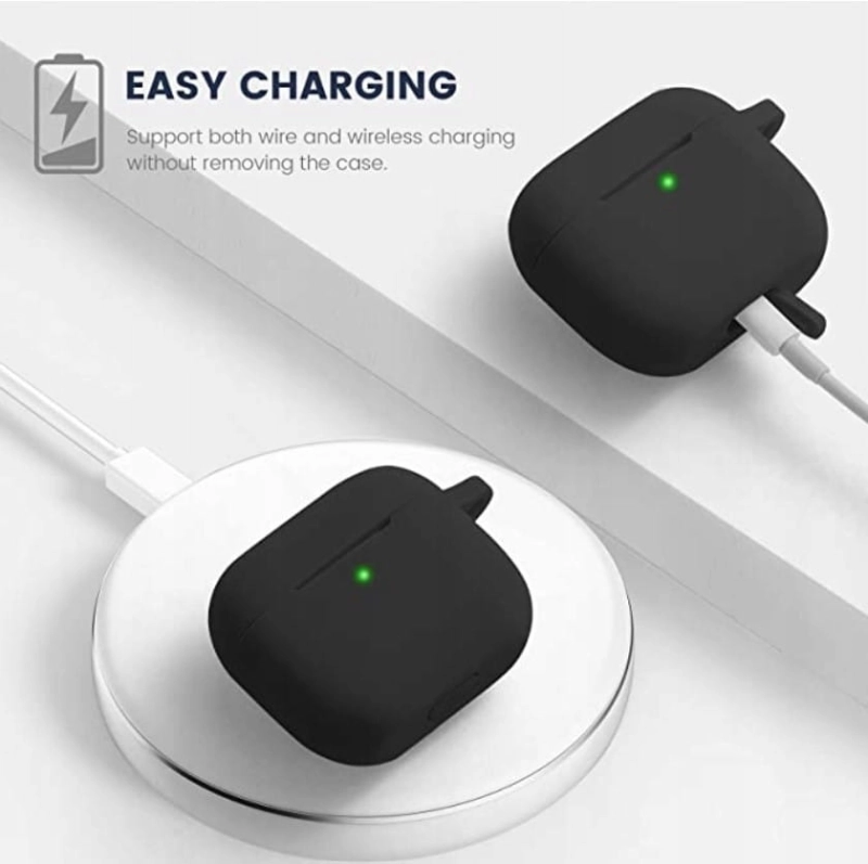 Zestaw Silikonowe Etui Na Airpods 3 Szczotka Czarn