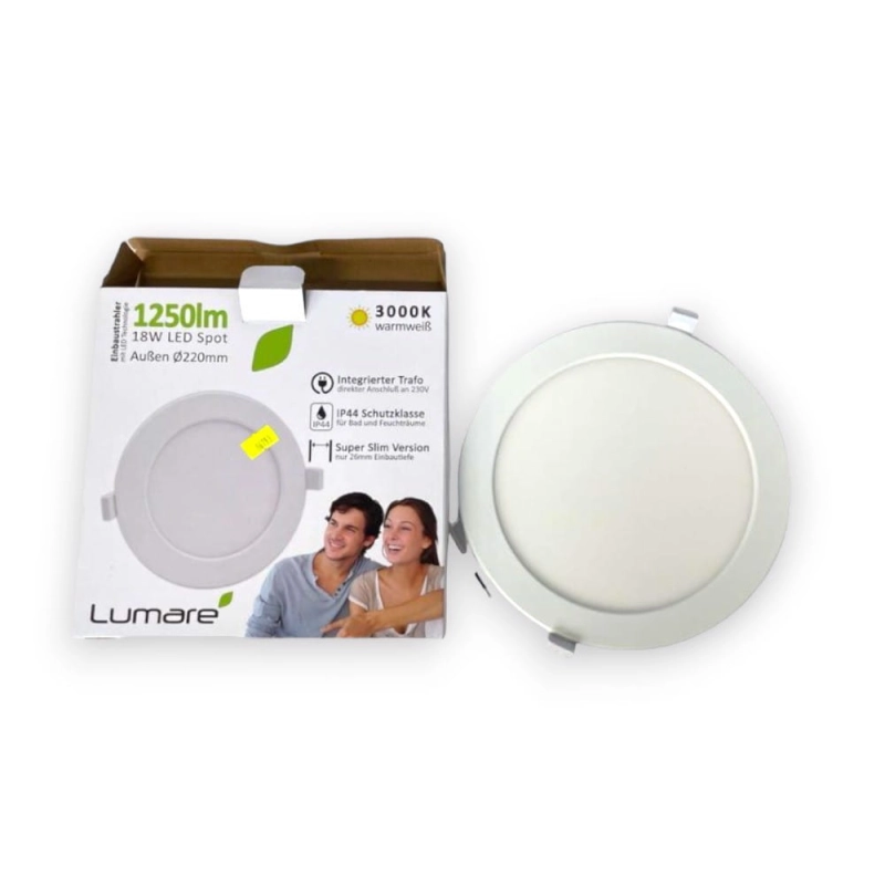 Reflektor Led 18W Wpuszczany Głęb. 26Mm Ip44 3000K