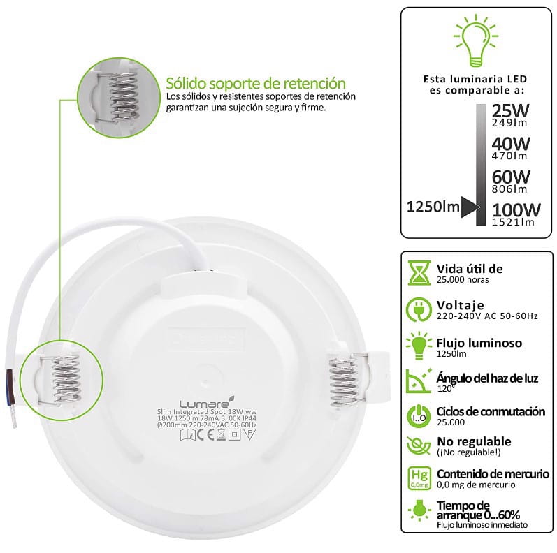 Reflektor Led 18W Wpuszczany Głęb. 26Mm Ip44 3000K