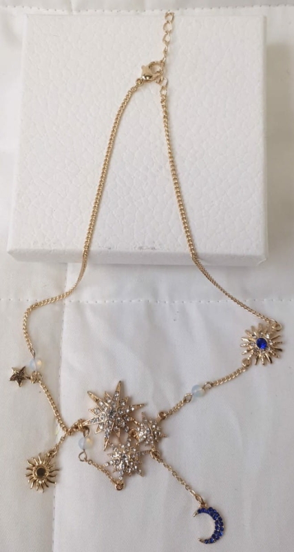 Naszyjnik Gold Z Gwiazdkami 45 Cm Wisiorek