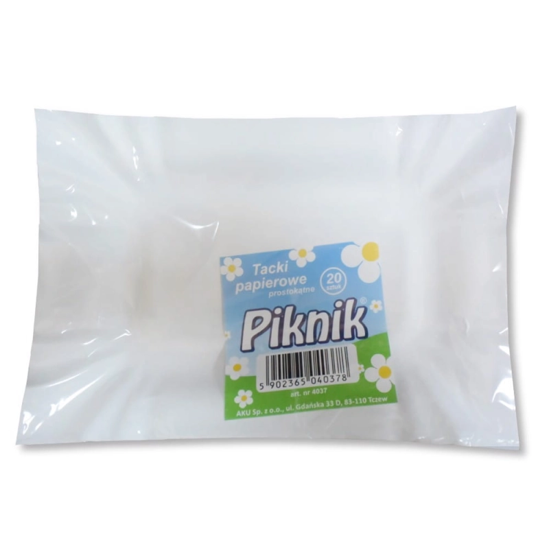 Piknikowe tacki papierowe prostokątne