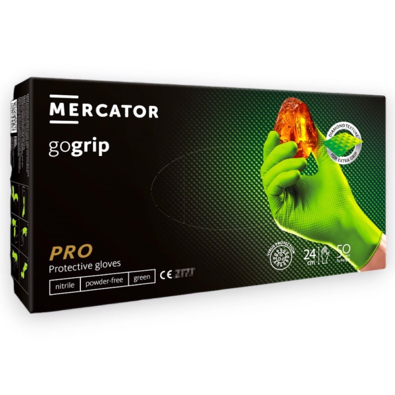 Rękawice Nitrylowe Gogrip Xxl Mercator 50Szt Zielo
