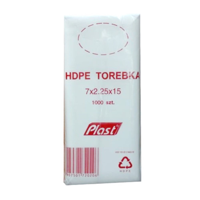 Torebki woreczki HDPE 7,5x15/2 cm 6mic